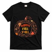 Happy Fall Yall Festive Pumpkin T-Shirt - Black