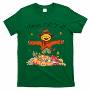 Happy Fall Yall Scarecrow Pumpkin Thanksgiving Halloween T-Shirt - Irish Green