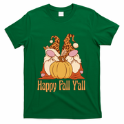 Happy Fall Y'all Gnome Cute Pumpkin T-Shirt - Green