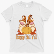 Happy Fall Y'all Gnome Cute Pumpkin T-Shirt - White