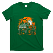Halloween Ghost Monster Truck Pumpkin And Bats T-Shirt - Irish Green