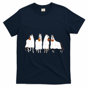 Halloween Horse Ghost Boo Cowboy Western Spooky Season T-Shirt - Navy Blue