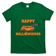 Happy Hallowiener Halloween Dachshund In Hot Dog Costume Tee T-Shirt - Irish Green