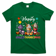 Happy Hallothanksmas Halloween Coffee Latte Thanksgiving T-Shirt - Irish Green