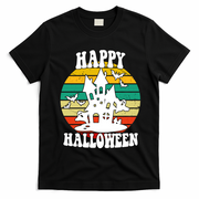 Happy Halloween Hunted House Vintage T-Shirt - Black
