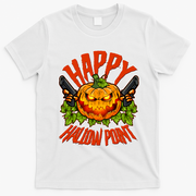 Halloween Happy Hallow Point Pumpkin Gunner T-Shirt - White