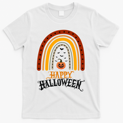 Happy Halloween Rainbow Pumpkin T-Shirt - White