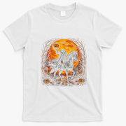 Headless Horseman Riding Pumpkin Halloween T-Shirt - White
