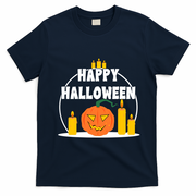 Happy Halloween Spooky Pumpkin Holiday T-Shirt - Navy Blue