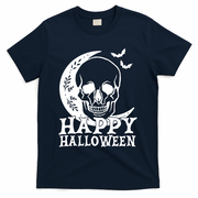 Happy Halloween Skull Moon Spooky T-Shirt - Navy