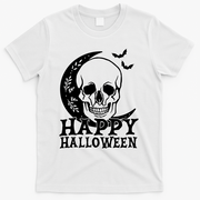 Happy Halloween Skull Moon Spooky T-Shirt - White