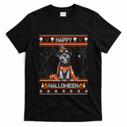Happy Halloween Ugly Miniature Schnauzer Howloween Pumpkin T-Shirt - Black