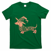 Happy Halloweenie Weiner Dog Cute Dachshund Witch Hat T-Shirt - Irish Green