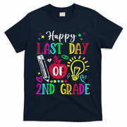 Happy Last Day Of 2nd Grade Graduation Teacher Student T-Shirt - Navy
