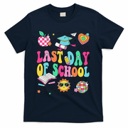 Happy Last Day Of School Teacher Girl Grad Hello Summer T-Shirt - Navy