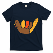 Hang Loose Thanksgiving Day Cool Shaka Sign Fall Autumn T-Shirt - Navy