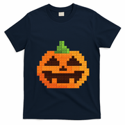 Halloween Master Builder Pumpkin Building Blocks Bricks T-Shirt - Navy Blue