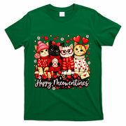 Happy Meowentines Cute Valentine Cat Lovers T-Shirt - Green