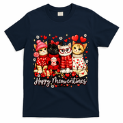Happy Meowentines Cute Valentine Cat Lovers T-Shirt - Navy