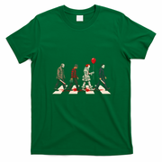 Horror Movie Monsters Crossing The Road T-Shirt - Irish Green