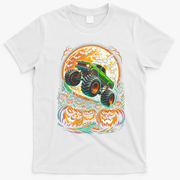 Halloween Monster Truck Jack O Lantern Trick Treat T-Shirt - White