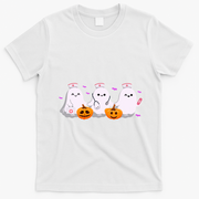 Halloween Nurse Ghosts Boo Crew T-Shirt - White