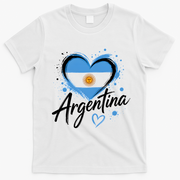 Heart of Argentina Graphic for Proud Fans T-Shirt - White