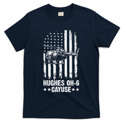 Hughes OH-6 Cayuse American Flag Helicopter T-Shirt - Navy