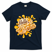 Hello October Fun Fall T-Shirt - Navy