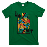 Halloween Playing Card Costume QUEEN Of SPADES T-Shirt - Irish Green
