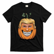 Halloween Pumpkin Donald Trump Funny T-Shirt - Black
