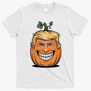 Halloween Pumpkin Donald Trump Funny T-Shirt - White