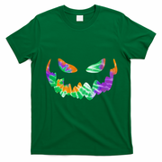 Halloween Pumpkin Green Orange Purple Tie Dye Face T-Shirt - Irish Green