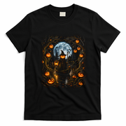 Halloween Pumpkin Jack O Lantern Witch Moonlit T-Shirt - Black