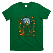 Halloween Pumpkin Jack O Lantern Witch Moonlit T-Shirt - Irish Green