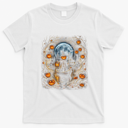 Halloween Pumpkin Jack O Lantern Witch Moonlit T-Shirt - White