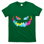 Halloween Pumpkin Pink Yellow Blue Tie Dye Face T-Shirt - Irish Green