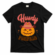 Howdy Pumpkin Retro Cute Halloween T-Shirt - Black