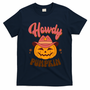Howdy Pumpkin Retro Cute Halloween T-Shirt - Navy Blue