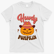 Howdy Pumpkin Retro Cute Halloween T-Shirt - White