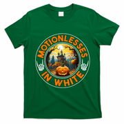 Halloween Pumpkin Scary Funny Motionlesses In White T-Shirt - Irish Green