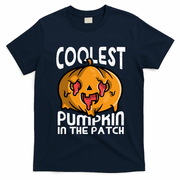 Halloween Pumpkin Sunglasses Coolest Pumpkin In The Patch Cool Gift T-Shirt - Navy Blue