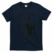 Halloween Skeletons Bride And Groom Just Married Funny T-Shirt - Navy Blue