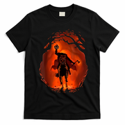 Halloween Scary Pumpkin Headless Horseman T-Shirt - Black