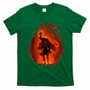 Halloween Scary Pumpkin Headless Horseman T-Shirt - Irish Green