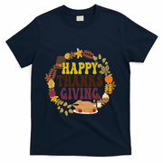Happy Thanksgiving Fall Holiday T-Shirt - Navy