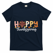 Happy Thanksgiving Fall Turkey T-Shirt - Navy