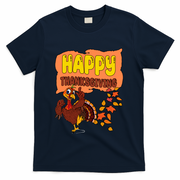 Happy Thanksgiving Festive Fun Holiday T-Shirt - Navy