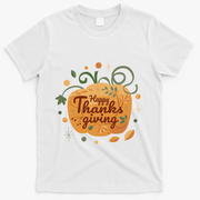 Happy Thanksgiving Holiday Pumpkin Autumn T-Shirt - White