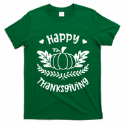 Happy Thanksgiving Pumpkin Cute T-Shirt - Irish Green